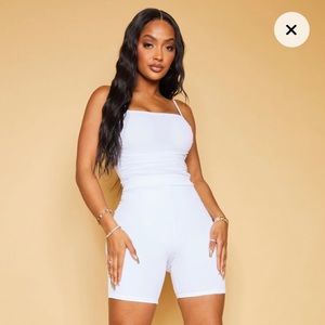 Shape White Mesh Biker Shorts